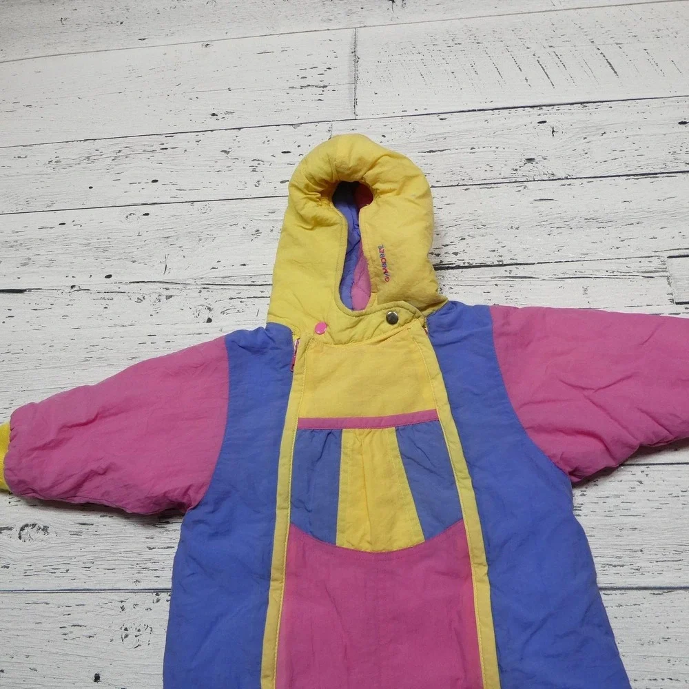 Vintage Gymboree Snowsuit Baby‎ Girls Newborn Multicolor Hooded Puffer Winter